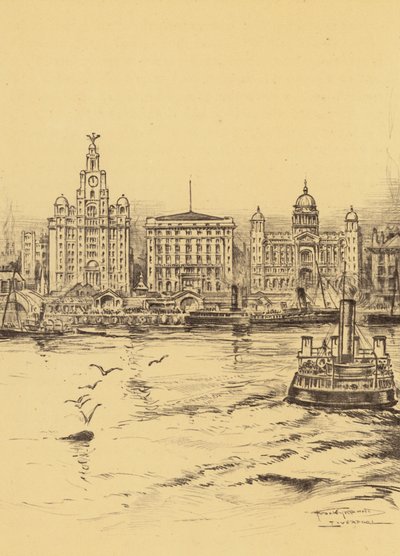 Liverpool, De nieuwe waterkant (litho) door Frank Greenwood