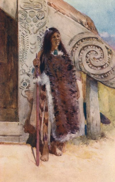 Nieuw-Zeeland: Een Maori-hoofdvrouw door Frank H Wright