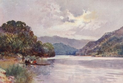 Nieuw-Zeeland: Ochtend aan de Wanganui-rivier door Frank H Wright