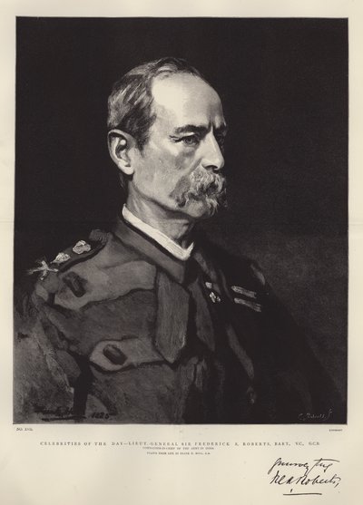 Beroemdheden van de Dag, Luitenant-Generaal Sir Frederick S Roberts, Baronet, VC, GCB door Frank Holl