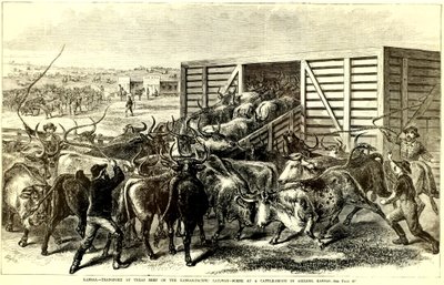 Veekraal in Abilene, Kansas, c. 1871 door Frank Leslie