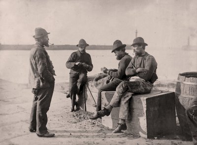 Vissers in Whitby baai door Frank Meadow Sutcliffe