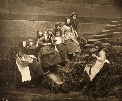 Vrouwen wachten op de vangst van de dag, Whitby Haven, Noord-Yorkshire, c.1899 door Frank Meadow Sutcliffe