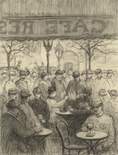 Verkoop van Amerikaanse vlaggen op de boulevard op Paaszondag, 1917 door Frank Milton Armington
