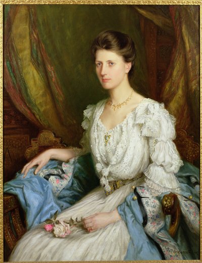 Portret van een Edwardiaanse Dame, Rosalie Sinclair door Frank Moss Bennett