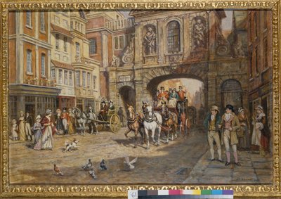 De Royal Mail passeert Temple Bar door Frank Moss Bennett