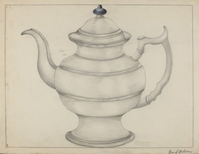 Pewter theepot door Frank Nelson