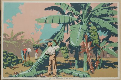 Bananen Snijden in Jamaica door Frank Newbould