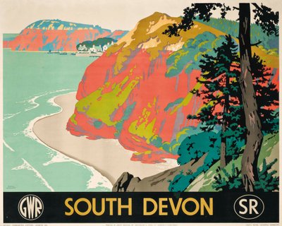 Poster die Zuid-Devon adverteert door Frank Newbould