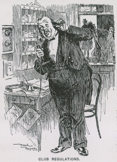 Clubreglement (gravure) door Frank Reynolds