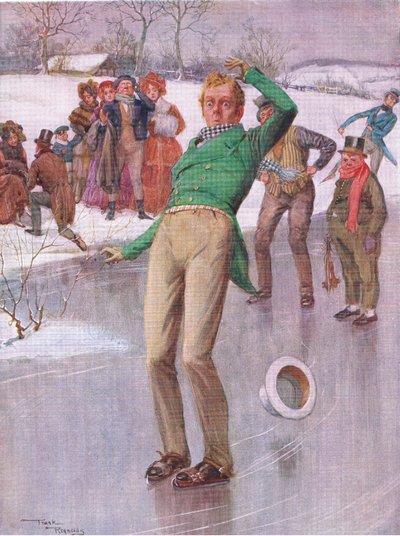 Mr Winkle op het ijs (Pickwick Papers) door Frank Reynolds