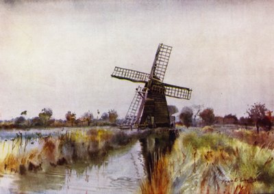 Norfolk Broads: Drainagemolen bij Barton, herfst door Frank Southgate
