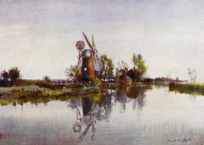 Norfolk Broads: Drainagemolen aan de Ant (kleur litho) door Frank Southgate
