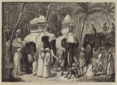 De Olifanten van de Radja van Travancore door Frank Vizetelly