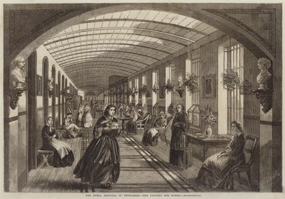Het Koninklijk Ziekenhuis van Bethlehem, de galerij voor vrouwen door Frank Vizetelly