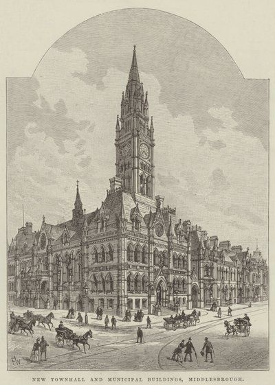 Nieuw stadhuis en gemeentelijke gebouwen, Middlesbrough door Frank Watkins
