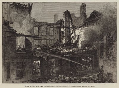 Ruïnes van de Scottish Corporation Hall, Crane-Court, Fleet-Street, na de brand door Frank Watkins