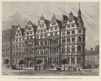 The Constitutional Club, Northumberland Avenue (gravure) door Frank Watkins