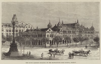 Het David Sassoon Gebouw van de Elphinstone High School, Bombay door Frank Watkins