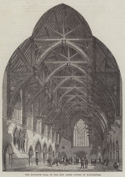 De Entreehal van de Nieuwe Assisenrechtbank in Manchester door Frank Watkins