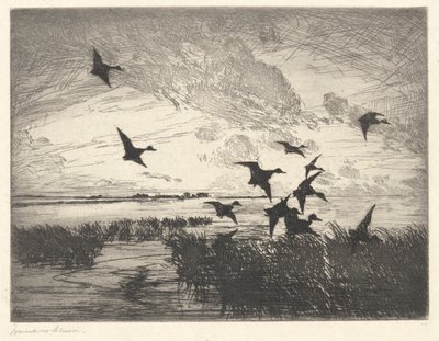 Na Zonsondergang door Frank Weston Benson