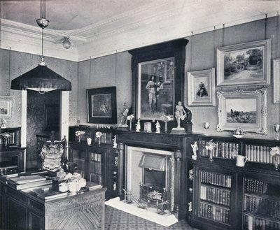 Bibliotheek van Kapitein Harvey, Hampstead door Frank William Brookman