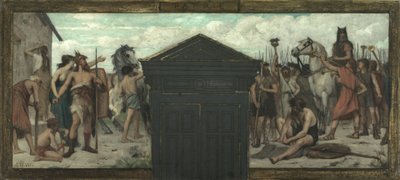 Schets voor het stadhuis van het 15e arrondissement: La Patrie, tussen 1883 en 1884 (olieverf op doek) door François Alfred Delobbe