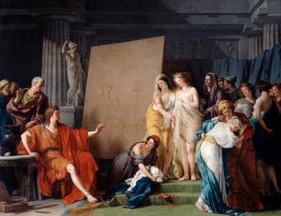 Zeuxis kiest een model uit de mooie meisjes van Croton, 1789 door François André Vincent