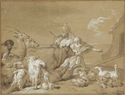 Noach Leidt de Dieren naar de Ark door François André Vincent after Giovanni Benedetto Castiglione