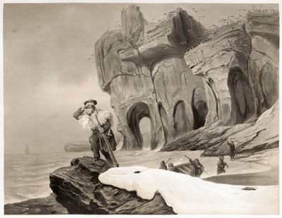 Beren Eiland uit Voyages en Scandinavie, en Laponie, au Spitzberg et aux Feroe, pub. 1852 door François Auguste Biard