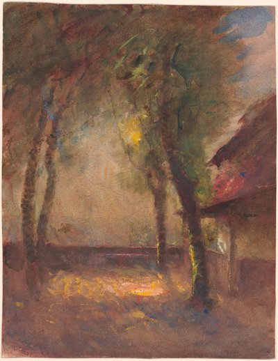 Het Terras van het Ravier Huis in Morestel door François Auguste Ravier