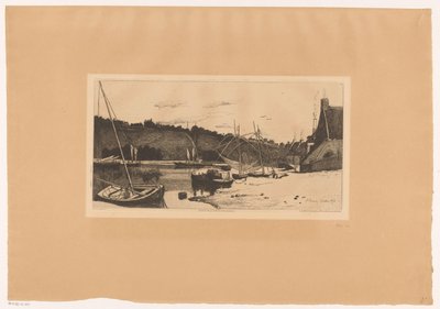 Gezicht op de haven van Rance door François Bonvin