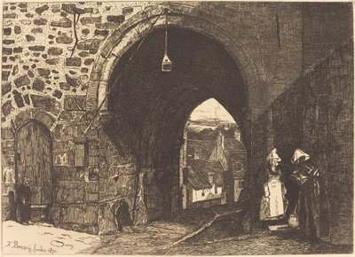 De poort van St Malo in Dinan door François Bonvin