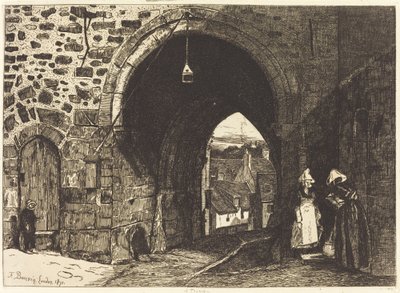 De poort van St. Malo in Dinan door François Bonvin