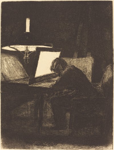 De Graveur door François Bonvin
