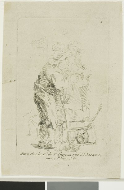Een slecht geklede boer door François Boucher