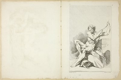 Academisch naakt (recto en verso), uit Seconde Livre de Figures d’Academies gravées en Partie par les Professeurs de l’Académie Royale door François Boucher