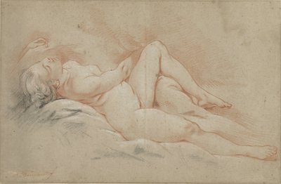 Achterover liggend vrouwelijk naakt door François Boucher