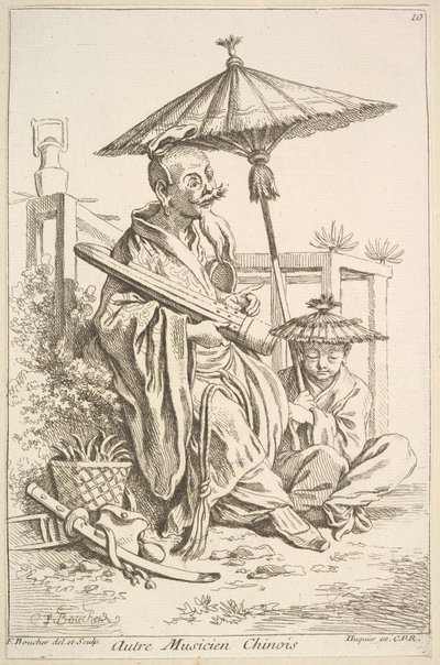 Een andere Chinese muzikant, 1738-45 door François Boucher