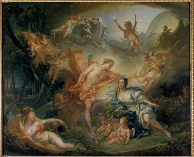 Apollo onthult zijn goddelijkheid aan de herderin Isse door François Boucher