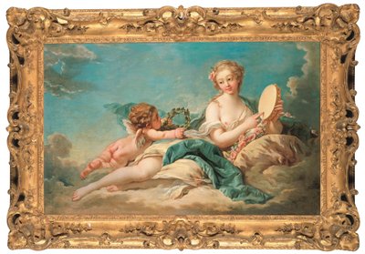 Clio, de muze van geschiedenis en zang, 1758 door François Boucher