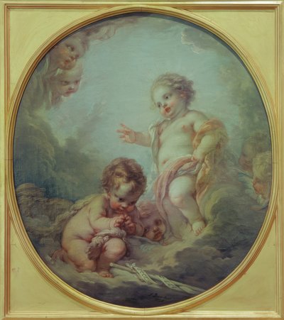 Het kind Jezus zegent Johannes de Doper door François Boucher