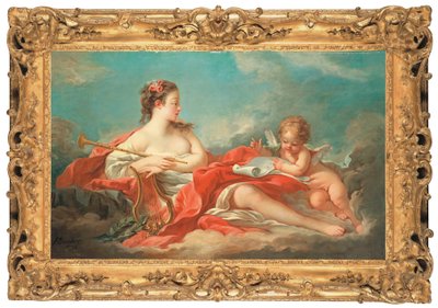 Erato, de Muze van de Liefdespoëzie door François Boucher