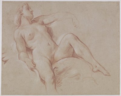 Vrouwelijk naakt op een dolfijn door François Boucher