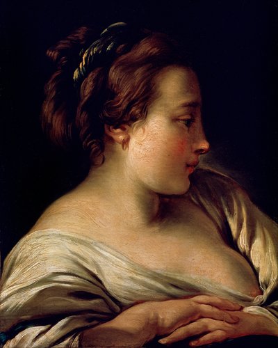 Hoofd van een meisje, 18e eeuw door François Boucher