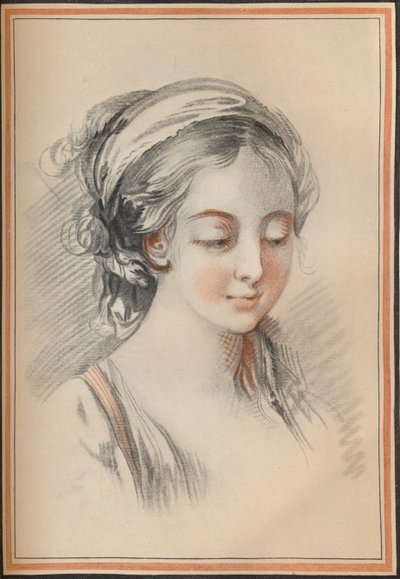 Hoofd van een Meisje, ca. 1746 door François Boucher
