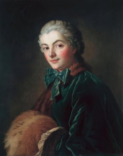 Jonge vrouw met mof door François Boucher