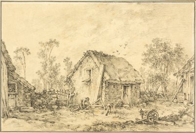 Landschap met Rustieke Cottage door François Boucher