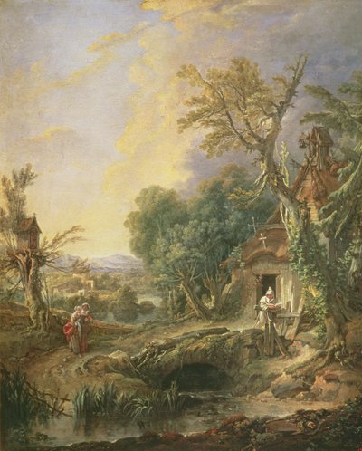 Landschap met een kluizenaar, 1742 door François Boucher