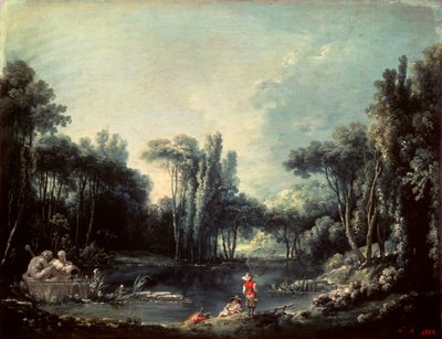 Landschap met een vijver, 1746 door François Boucher
